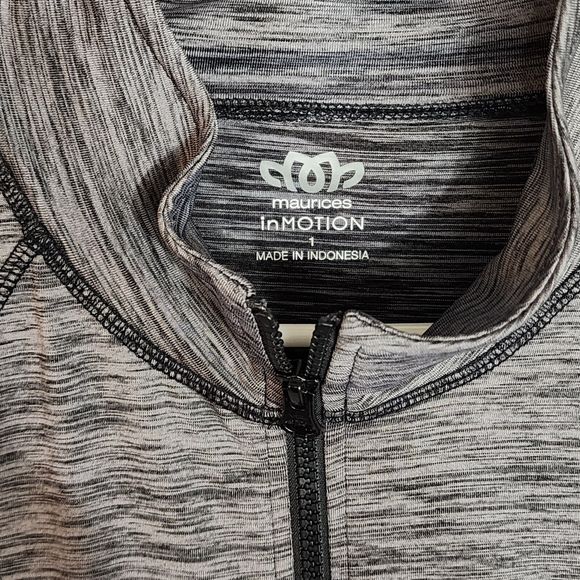Maurices Zip Up Jacket In‎ Motion Size 1 Heather Gray Black Mesh Lace 16/18 - Picture 5 of 7